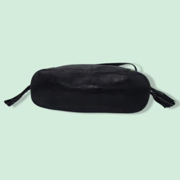 Vintage Sigrid Olsen Leather Reptile Embossed Shoulder Satchel Bag Purse - Picture 5 of 13